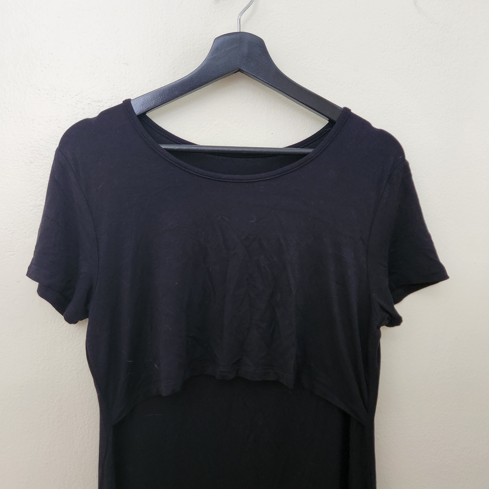 Quince Black Maternity Nursing Dress Size Small